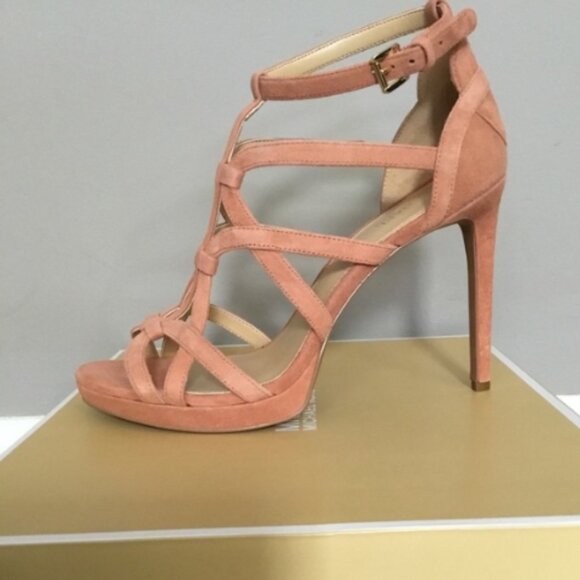 NEW MICHAEL Michael Kors Sandra Suede Platform Sandal - Picture 1 of 5